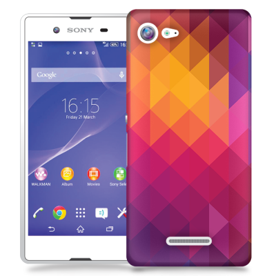 Skal till Sony Xperia E3 - Polygon - Gul/Rosa
