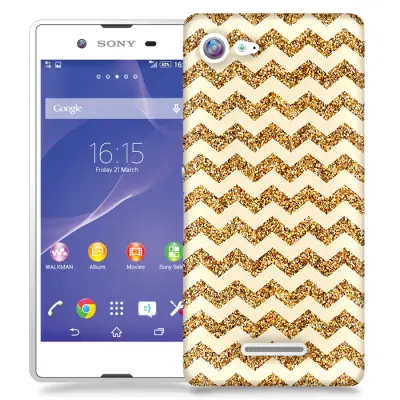 Skal till Sony Xperia E3 - Ränder - Guld/Beige