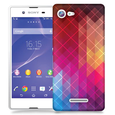 Skal till Sony Xperia E3 - Röda kvadrater