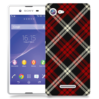 Skal till Sony Xperia E3 - Rutig - Röd