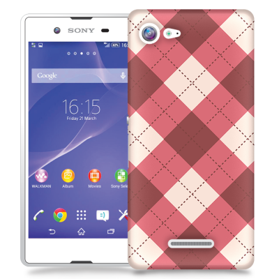 Skal till Sony Xperia E3 - Rutig Stygn - Rosa