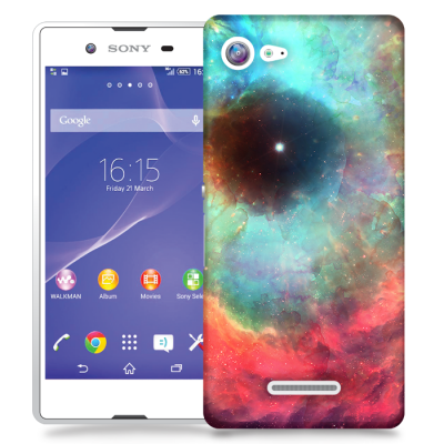 Skal till Sony Xperia E3 - Rymden - Blå/Rosa