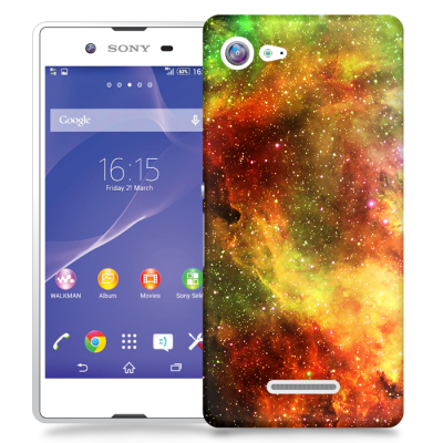 Skal till Sony Xperia E3 - Rymden - Grön/Gul