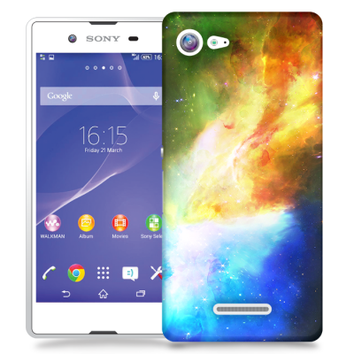 Skal till Sony Xperia E3 - Rymden - Gul/Blå