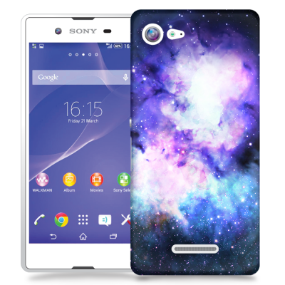 Skal till Sony Xperia E3 - Rymden - Lila/Blå