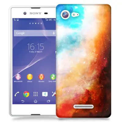 Skal till Sony Xperia E3 - Rymden - Orange/Blå