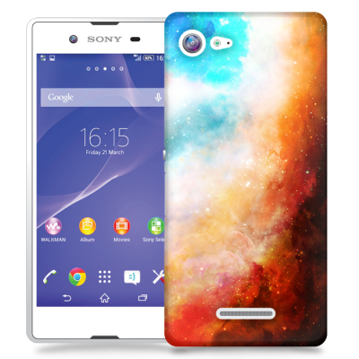 Skal till Sony Xperia E3 - Rymden - Orange/Blå