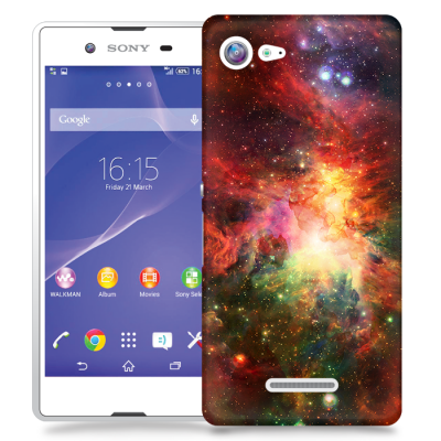 Skal till Sony Xperia E3 - Rymden - Röd/Grön