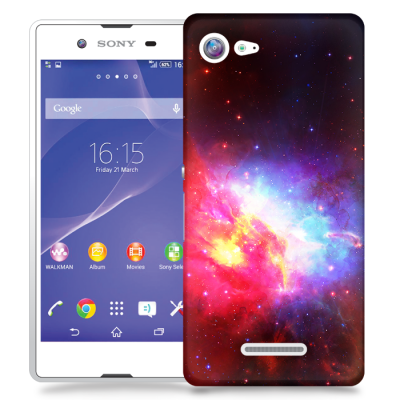Skal till Sony Xperia E3 - Rymden - Svart/Rosa