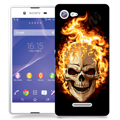 Skal till Sony Xperia E3 - Skull on fire