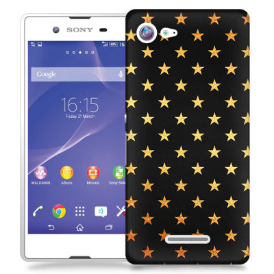 Skal till Sony Xperia E3 - Stjärnor - Guld/Svart