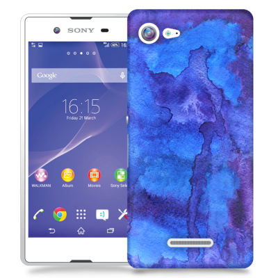 Skal till Sony Xperia E3 - Vattenfärg - Blå