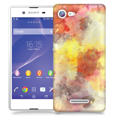 Skal till Sony Xperia E3 - Vattenfärg - Grå/Röd