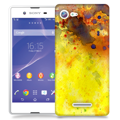 Skal till Sony Xperia E3 - Vattenfärg - Gul/Blå