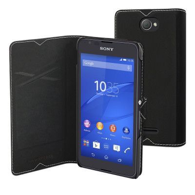 Muvit Slim Wallet Case till Sony Xperia E4 - Svart