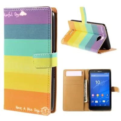 Plånboksfodral till Sony Xperia E4 - Regnbåde