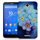 Skal till Sony Xperia E4 - Blå blommor