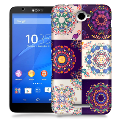 Skal till Sony Xperia E4 - Blommigt lapptäcke
