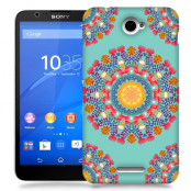 Skal till Sony Xperia E4 - Blommigt mönster - Turkos