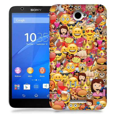 Skal till Sony Xperia E4 - Emoji - Kollage