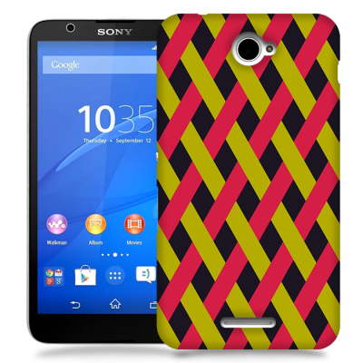 Skal till Sony Xperia E4 - Flätat - Grön/Rosa