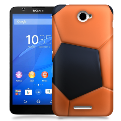 Skal till Sony Xperia E4 - Fotboll - Orange