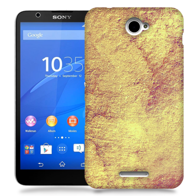 Skal till Sony Xperia E4 - Grunge texture - Gul