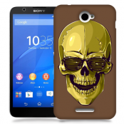 Skal till Sony Xperia E4 - Hipster Skull Brun