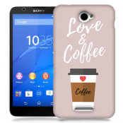 Skal till Sony Xperia E4 - I love coffe - Beige