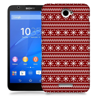 Skal till Sony Xperia E4 - Juldekor - Röd/Vit