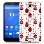 Skal till Sony Xperia E4 - Juldekor - Vit/Röd