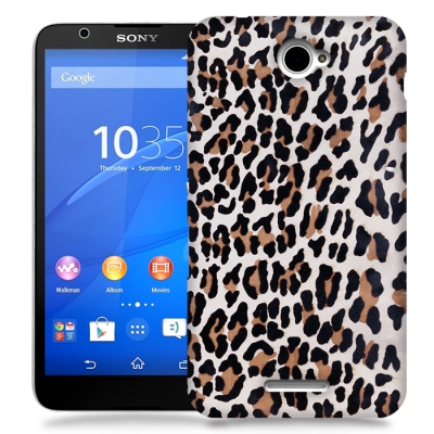 Skal till Sony Xperia E4 - Leopard oljefärg