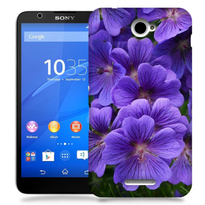 Skal till Sony Xperia E4 - Lila blommor