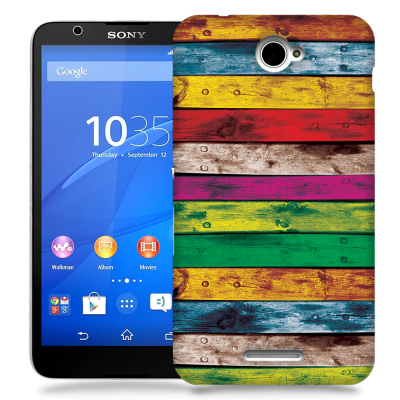 Skal till Sony Xperia E4 - Målade brädor