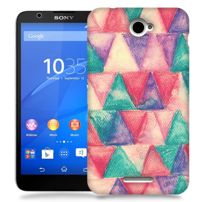 Skal till Sony Xperia E4 - Målning- Trianglar