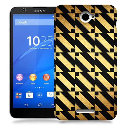 Skal till Sony Xperia E4 - Mönster - Guld/Svart
