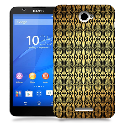Skal till Sony Xperia E4 - Mönster - Guld/Svart