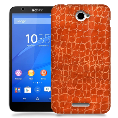 Skal till Sony Xperia E4 - Mönster - Orange