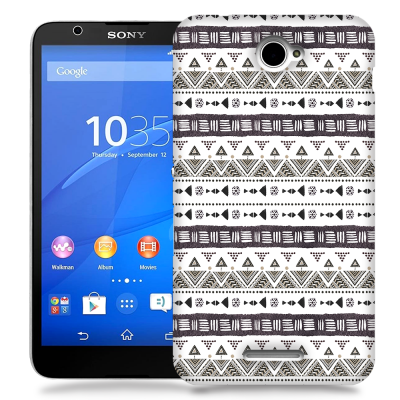 Skal till Sony Xperia E4 - Mönster - Svart/Vit