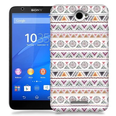 Skal till Sony Xperia E4 - Mönster - Vit/Lila