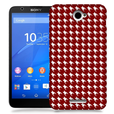 Skal till Sony Xperia E4 - Mönstrat tyg - Röd