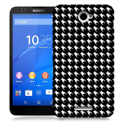 Skal till Sony Xperia E4 - Mönstrat tyg - Svart