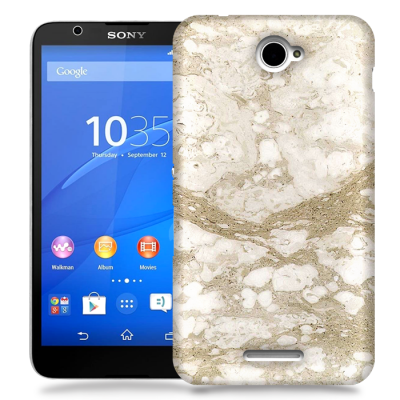 Skal till Sony Xperia E4 - Marble - Beige
