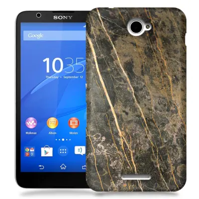 Skal till Sony Xperia E4 - Marble - Brun