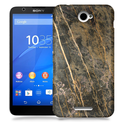 Skal till Sony Xperia E4 - Marble - Brun