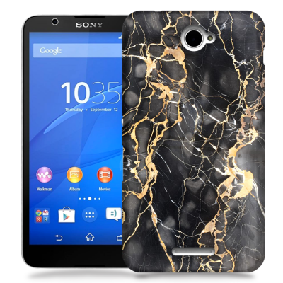 Skal till Sony Xperia E4 - Marble - Grå