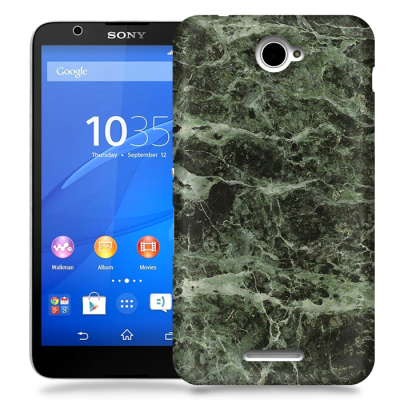 Skal till Sony Xperia E4 - Marble - Grön/Svart