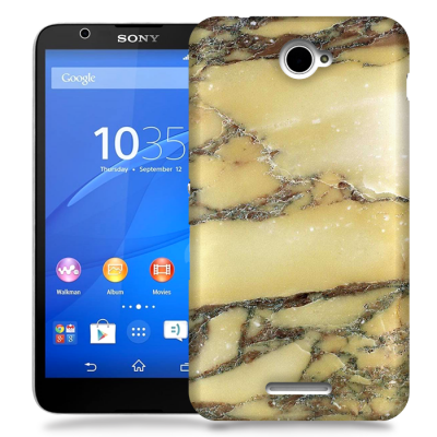 Skal till Sony Xperia E4 - Marble - Gul