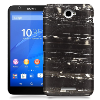 Skal till Sony Xperia E4 - Marble - Svart