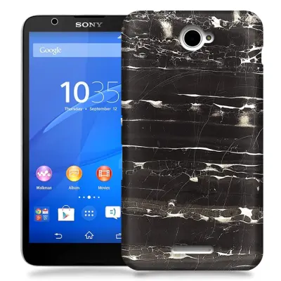 Skal till Sony Xperia E4 - Marble - Svart